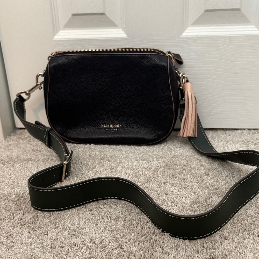 Kate Spade Black and Green Crossbody Bag